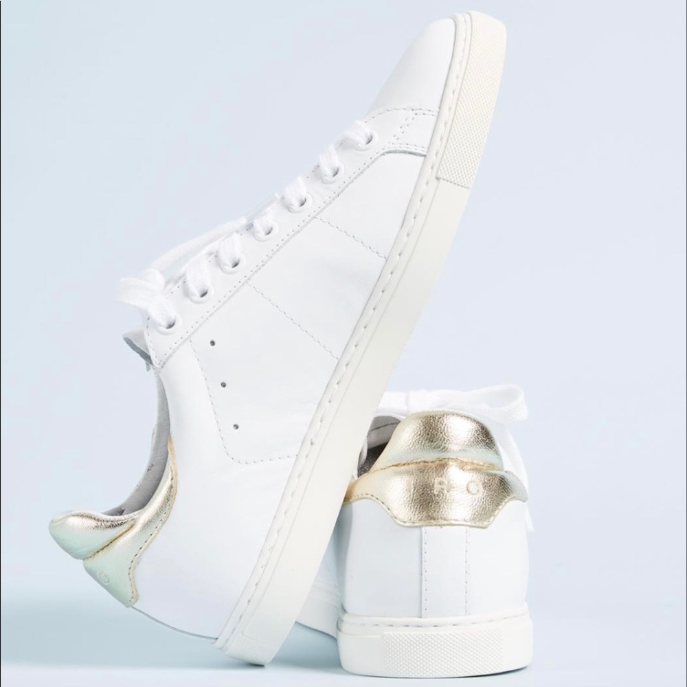 Iro White & Gold Leather Sneakers